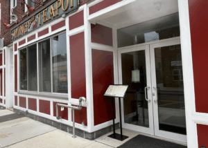 Street-level, double door entrance